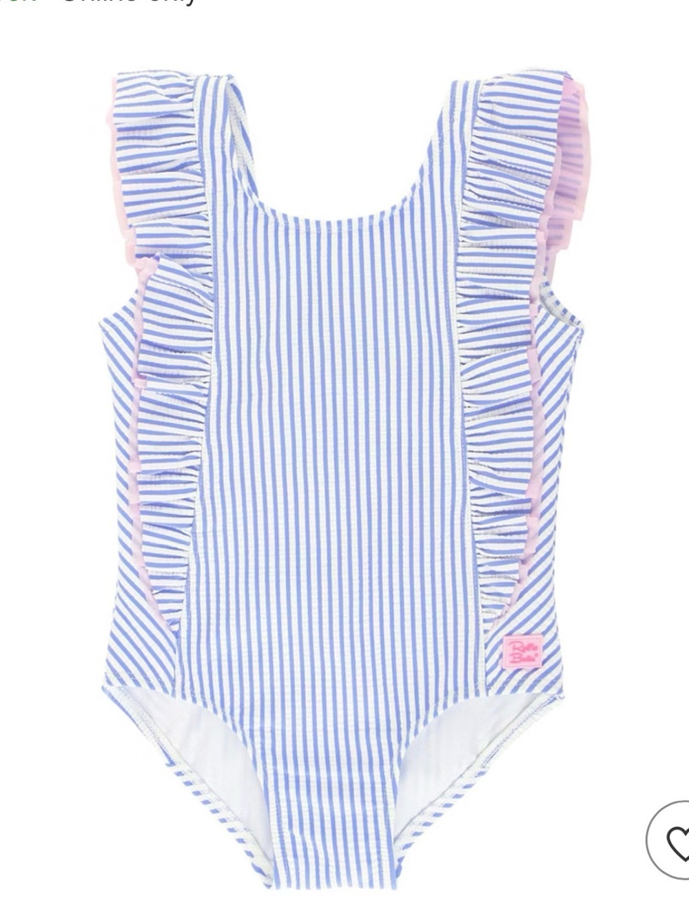 Ruffle Butts Blue & Pink Stripe Ruffle One-Piece Swimsuit 2T